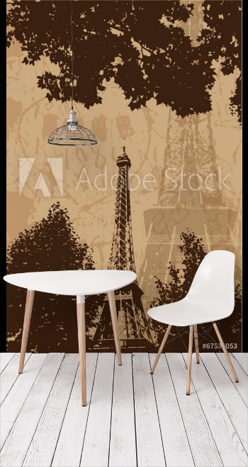 Bild på Vintage Eiffel tower vector card